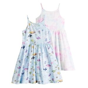 Jumping Bean Girls Dress Set sea animals and tie dye